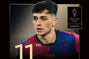 为何佩德里排第11？金球奖投票详情：100名记者只有31人投佩德里