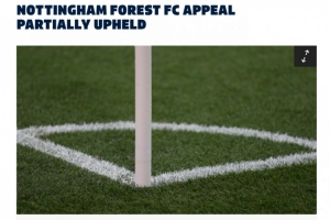 英足总宣布，诺丁汉森林部分上诉获批，罚款金额将调整为11.2万英镑。