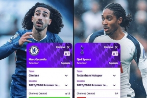 库库与斯彭斯英超每90分钟数据对比：创造机会1.8次对0.4次，抢断2.6次对1次。