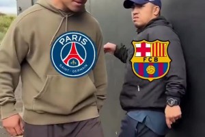 国外网友恶搞：当大巴黎见到巴萨和切尔西时…